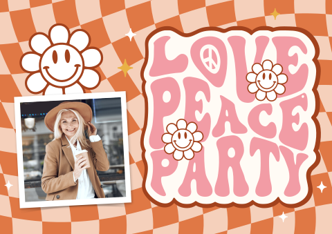 Placemat 70s feest kleurrijk met foto