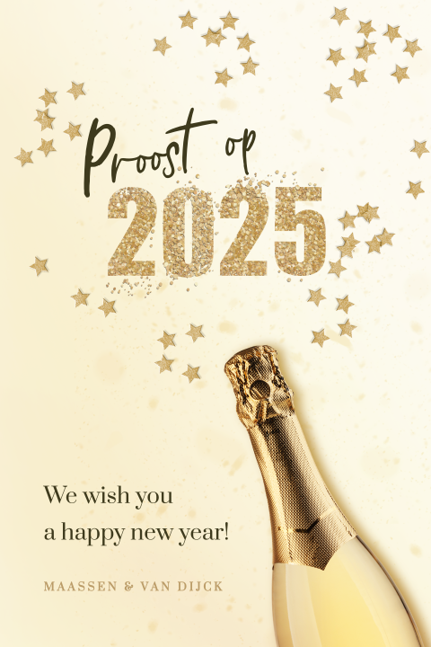 Zakelijke kerstkaart met champagne