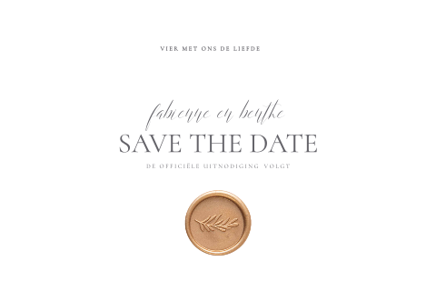 Save the date kaart met lakzegel