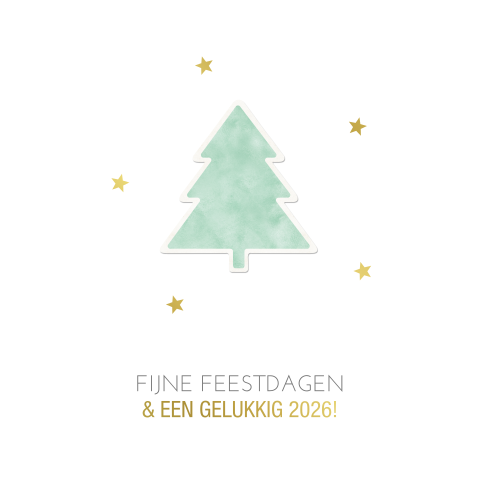 Folie kerstkaart met kerstboom