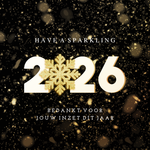 Zakelijke kerstkaart met gouden sneeuwvlok