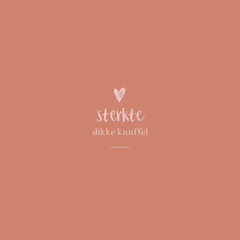Minimalistische condoleancekaart met hartje op trendkleur