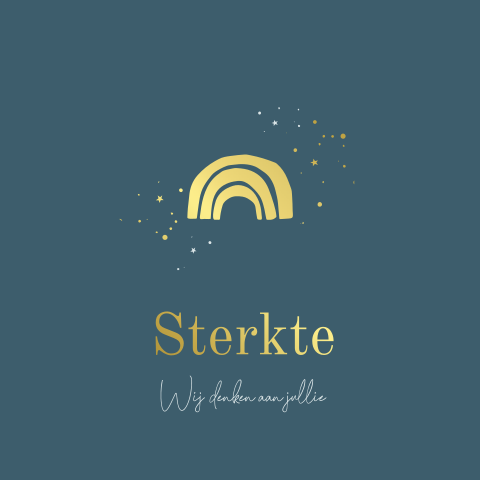 Condoleance kaart met regenboogje en goudfolie