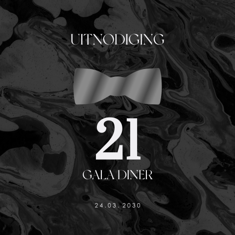 Uitnodiging 21 diner black tie met hoogglans