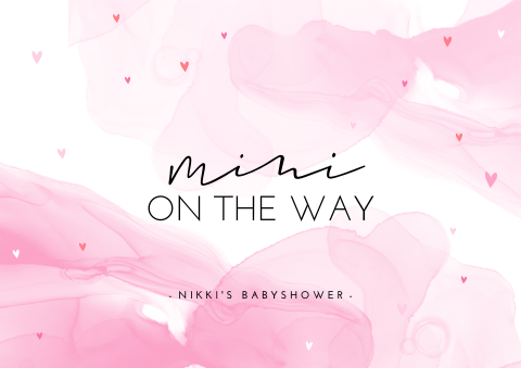 Babyshower placemat met roze watercolor