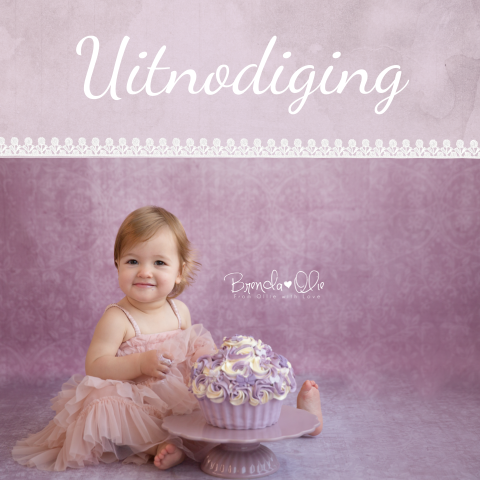 Stijlvol vintage verjaardagsuitnodiging 1 jaar