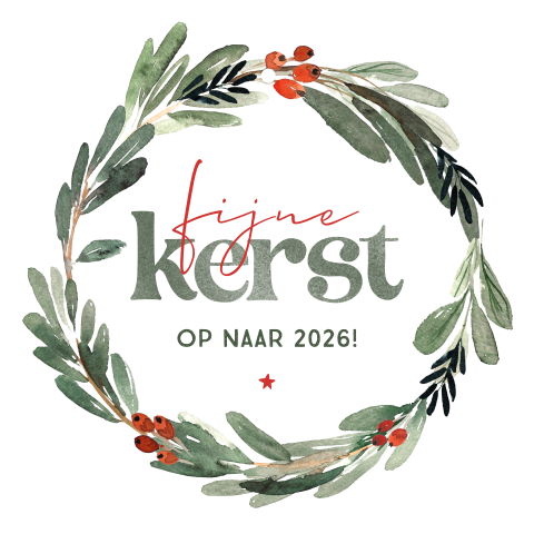 Zakelijke kerstkaart in vorm van krans