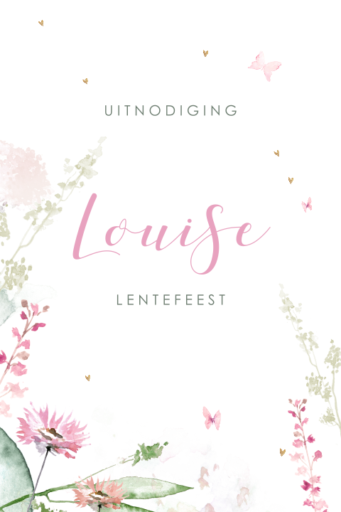 Lentefeest uitnodiging met bloemen