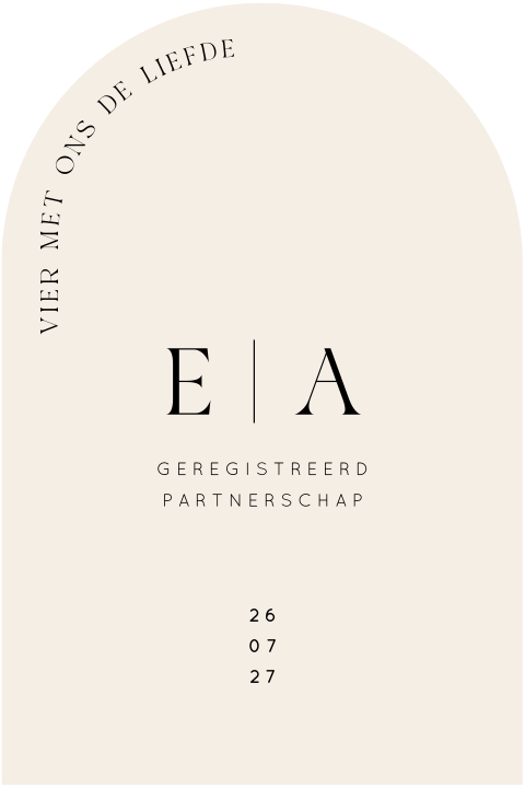 Klassieke uitnodiging voor geregistreerd partnerschap in boogvorm