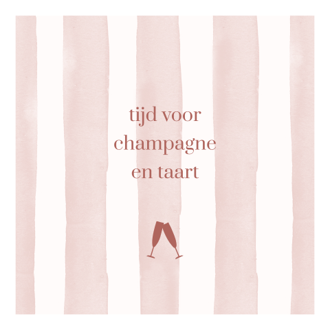 Geslaagd kaart versturen roze champagne taart
