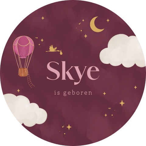 Dromerige raamsticker paars voor meisje