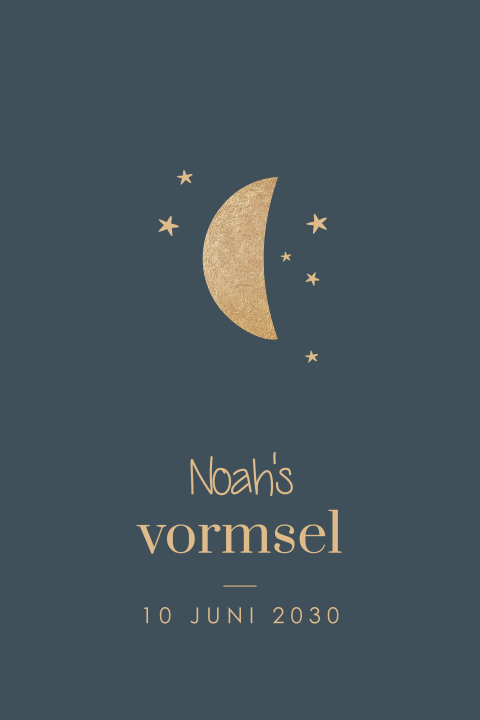 Vormsel uitnodiging met maan