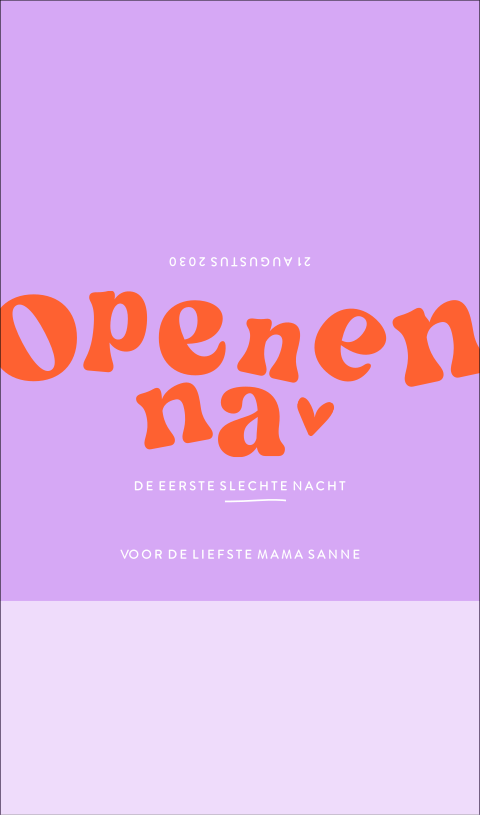 Kraamcadeau chocoladewikkel colorblocking 'openen na'