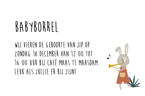 kraamborrelkaartje dieren herfst