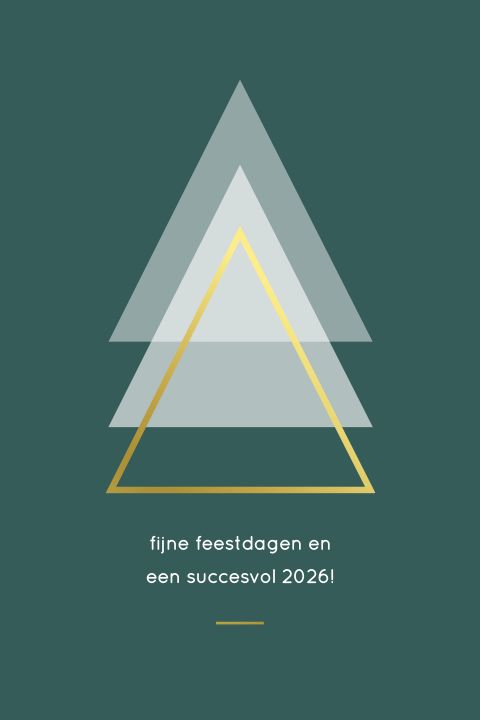 Kerstkaart zakelijk strak met kerstbomen