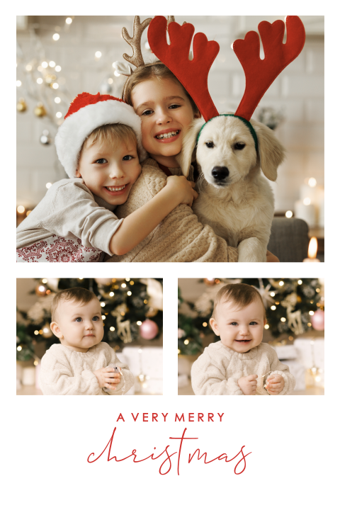 Persoonlijke kerstkaart met fotocollage
