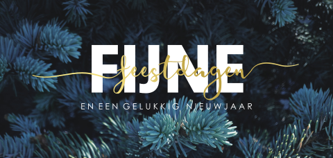 Chique panorama kerstkaart met foto en goudfolie