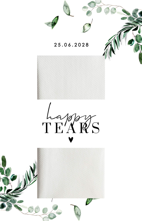 Happy tears kaart botanisch met eucalyptus