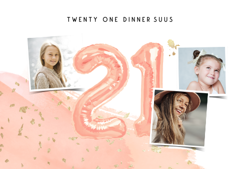 Placemat 21 diner met peach water color