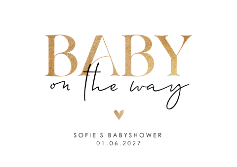 Babyshower placemat wit met goud