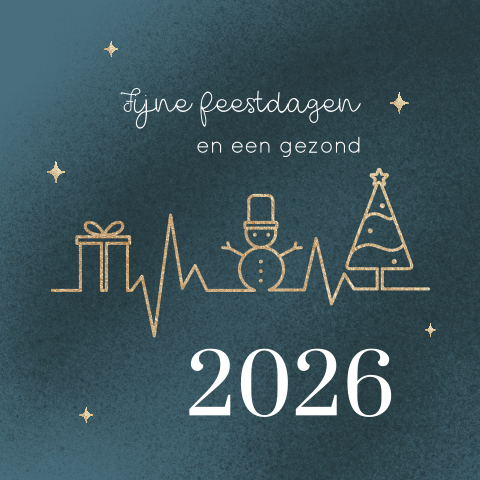 kerstkaart met grappige illustratie voor zorg medewerkers