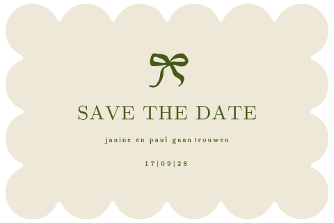 Save the Date kaart origineel met strik