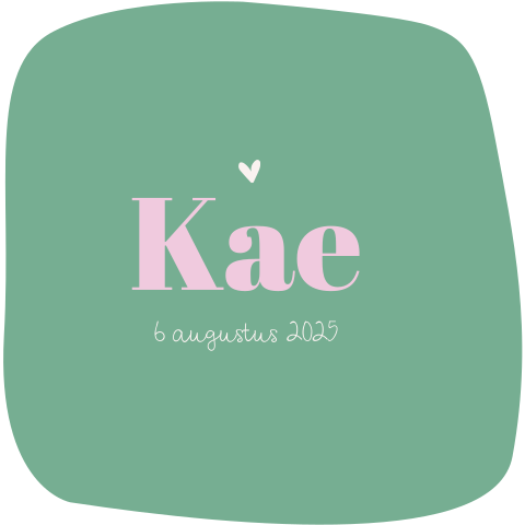 Geboortekaartje voor meisje met trend kleuren en in unieke vorm