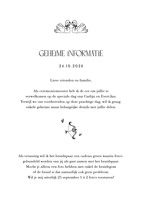 Ceremoniemeesterbrief zwart wit