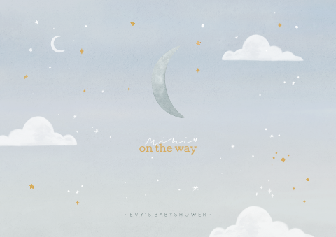Babyshower placemats met wolken, sterren en maan