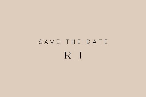 Save the date voor bruiloft in neutrale kleuren