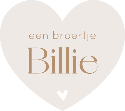 Traktatie geboorte broertje sticker hart neutraal | 30 stuks