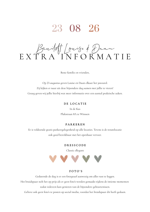 Ceremoniemeesterbrief omkleurbare datum