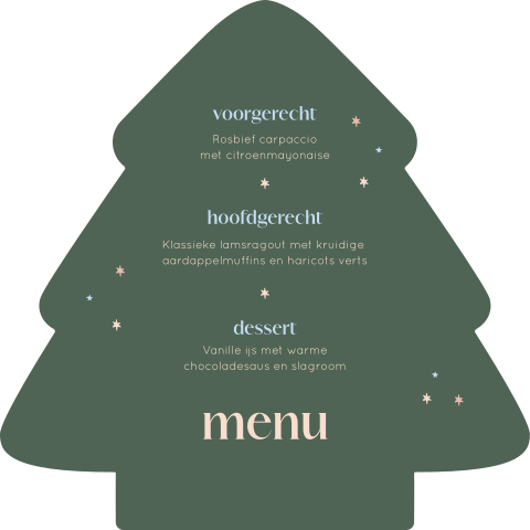 Kerstmenu kaart maken in kerstboom vorm