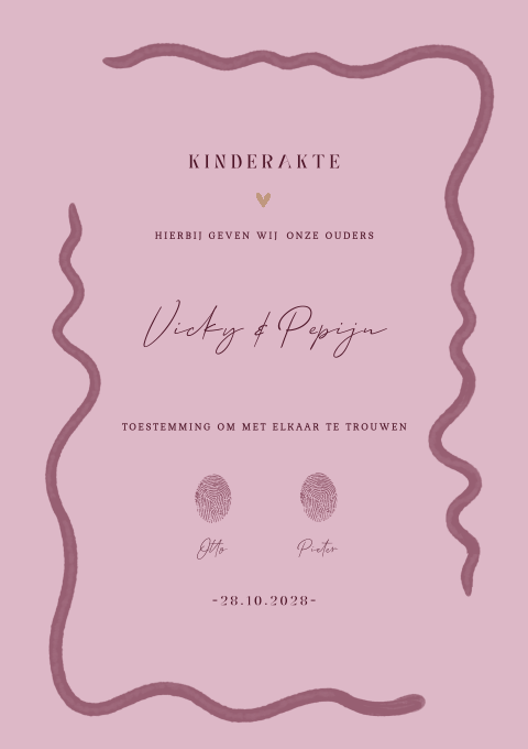 Kinderakte in trendy kleuren met ruimte voor vingerafdruk