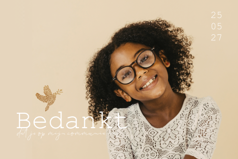 Communie bedankkaart met eigen foto