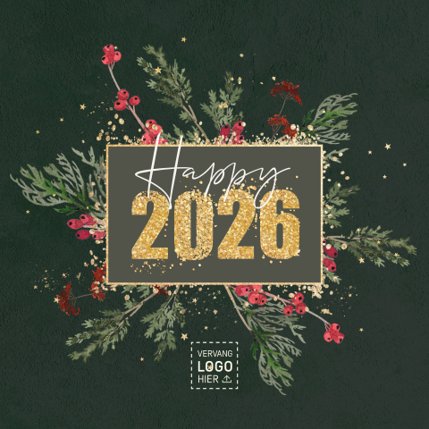 Zakelijke kerstkaart met gouden letters