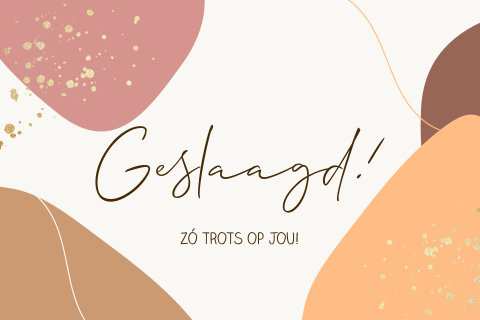 Felicitatie kaart geslaagd trots op jou