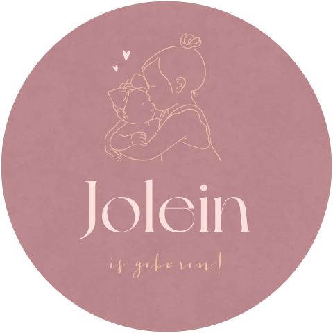 Geboortebord tuin in roze met lijntekening van baby zusje