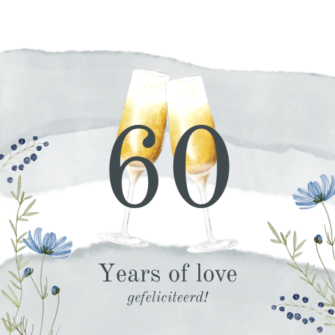 Wenskaart huwelijks jubileum 60 jaar