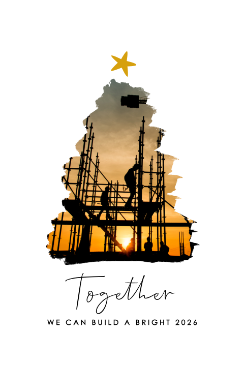 Zakelijke kerstkaart met foto in kerstboom vorm