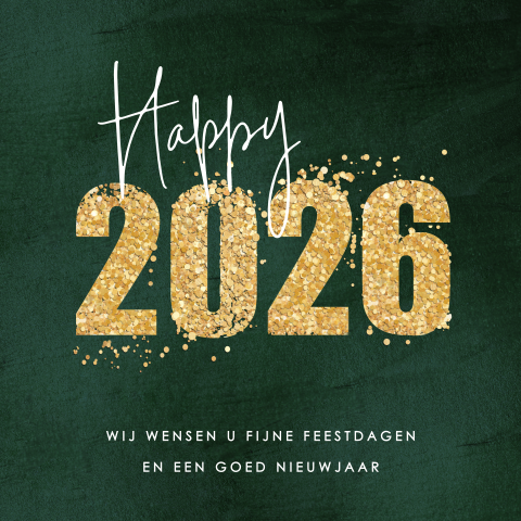 Feestelijke kerstkaart met confetti jaartal