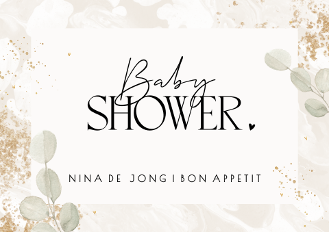 Babyshower placemat neutral marble effect