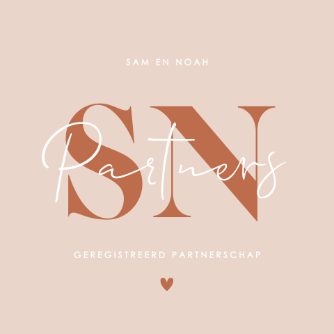 Typografische uitnodiging voor geregistreerd partnerschap