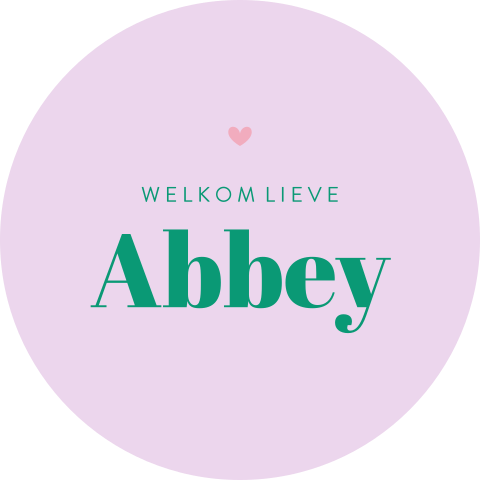 Raamsticker in groene en lila colorblocking met hartje
