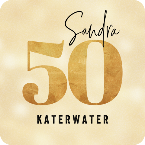 Sticker kater water verjaardag 50 jaar goud