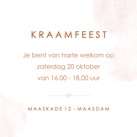 Klein kaartje voor uitnodiging kraamfeest