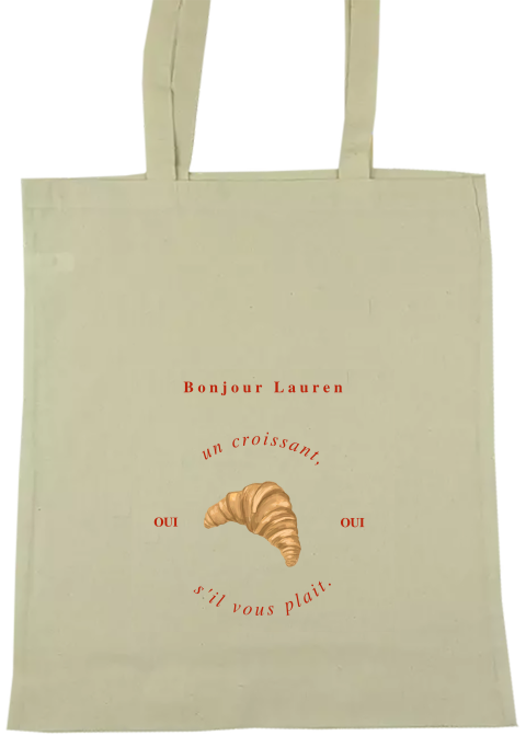 Linnen tasje met croissant