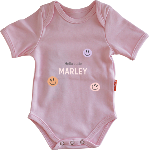 Romper bedrukken met naam en smileys