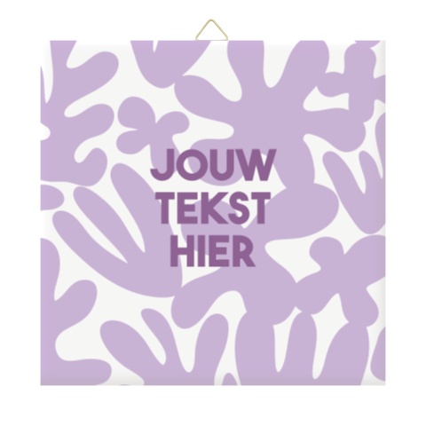 Tegeltje met vrolijk abstract patroon in lila