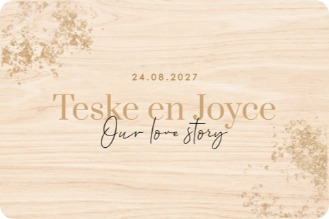 Memorybox bruiloft met gouden glitters